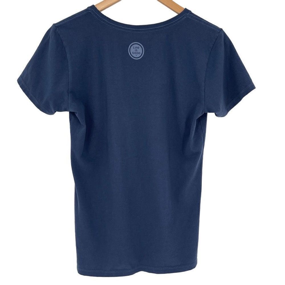 Life Is Good Gardening V-Neck‎ Crusher Tee Shirt Shirt Sleeve Women Medium Blue - Picture 3 of 5